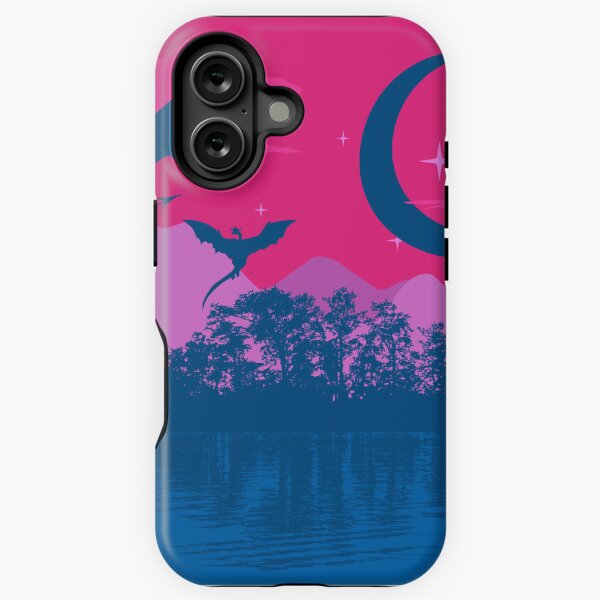Aperçu de l'œuvre Bi Bisexuel Fierté subtile Dragon Lune Montagnes Lac  créée et vendue par Just-Be-Designs.