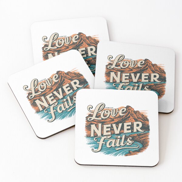 Item preview, Vintage Mountain Landscape Illustration - "Love Never Fails" Men's Christian Art Design by #HahaHandlesHub designed and sold by HahaHandlesHub.