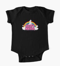 HEAVY METAL! (Funny Unicorn / Rainbow Mosh Parody Design) One Piece - Short Sleeve