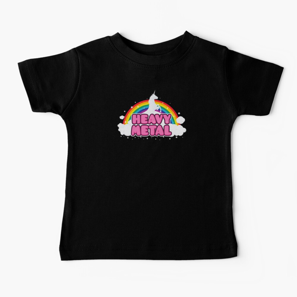 HEAVY METAL! (Funny Unicorn / Rainbow Mosh Parody Design) Baby T-Shirt