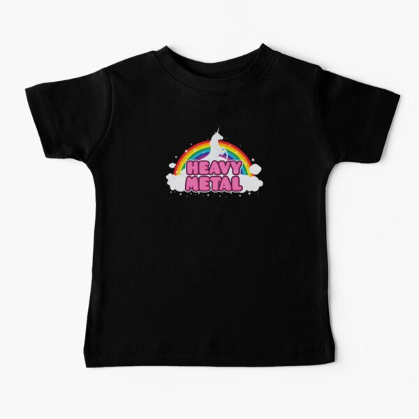 HEAVY METAL! (Funny Unicorn / Rainbow Mosh Parody Design) Baby T-Shirt