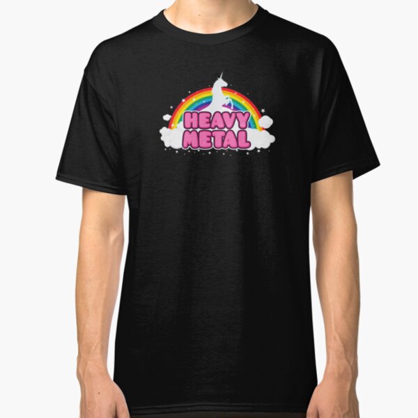 HEAVY METAL! (Funny Unicorn / Rainbow Mosh Parody Design) Classic T-Shirt