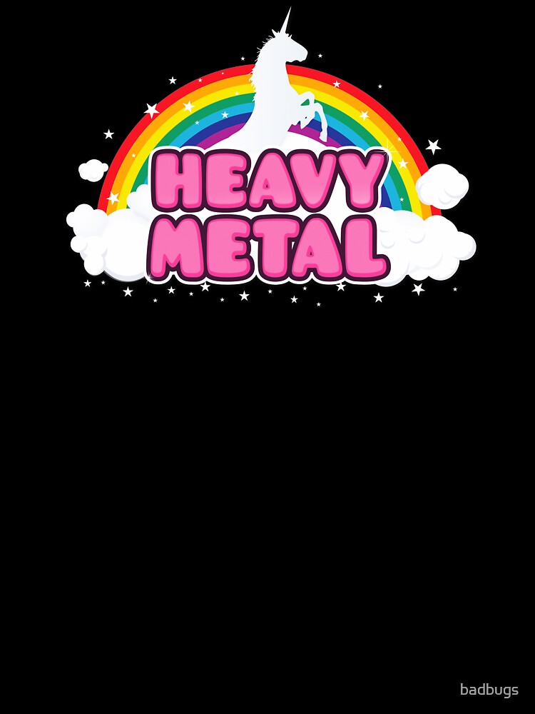 Thumbnail 2 of 2, Baby One-Piece, HEAVY METAL! (Funny Unicorn / Rainbow Mosh Parody Design) designed and sold by badbugs.