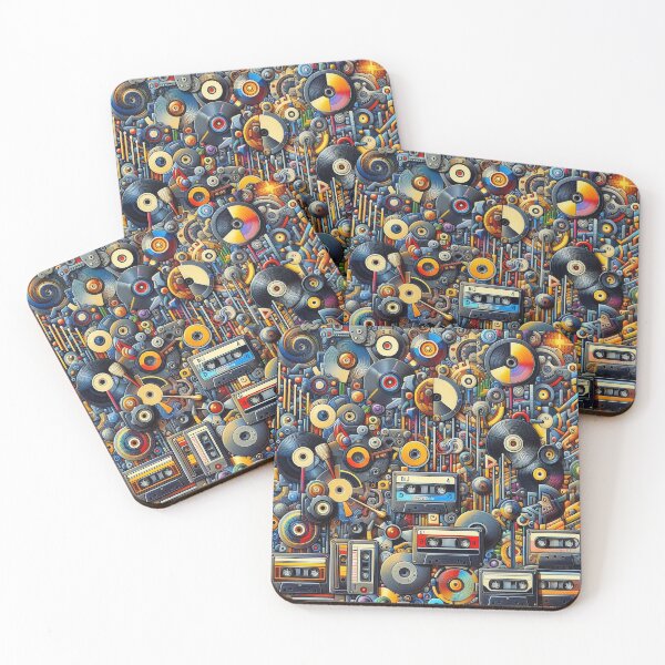 Item preview, Retro Music Equipment Collage designed and sold by DJ-Portable.