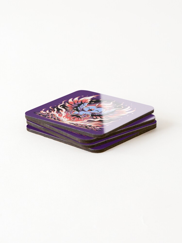 Thumbnail 4 of 5, Coasters (Set of 4), Li'l Legends™: Phoenix Rises designed and sold by FabledTees.