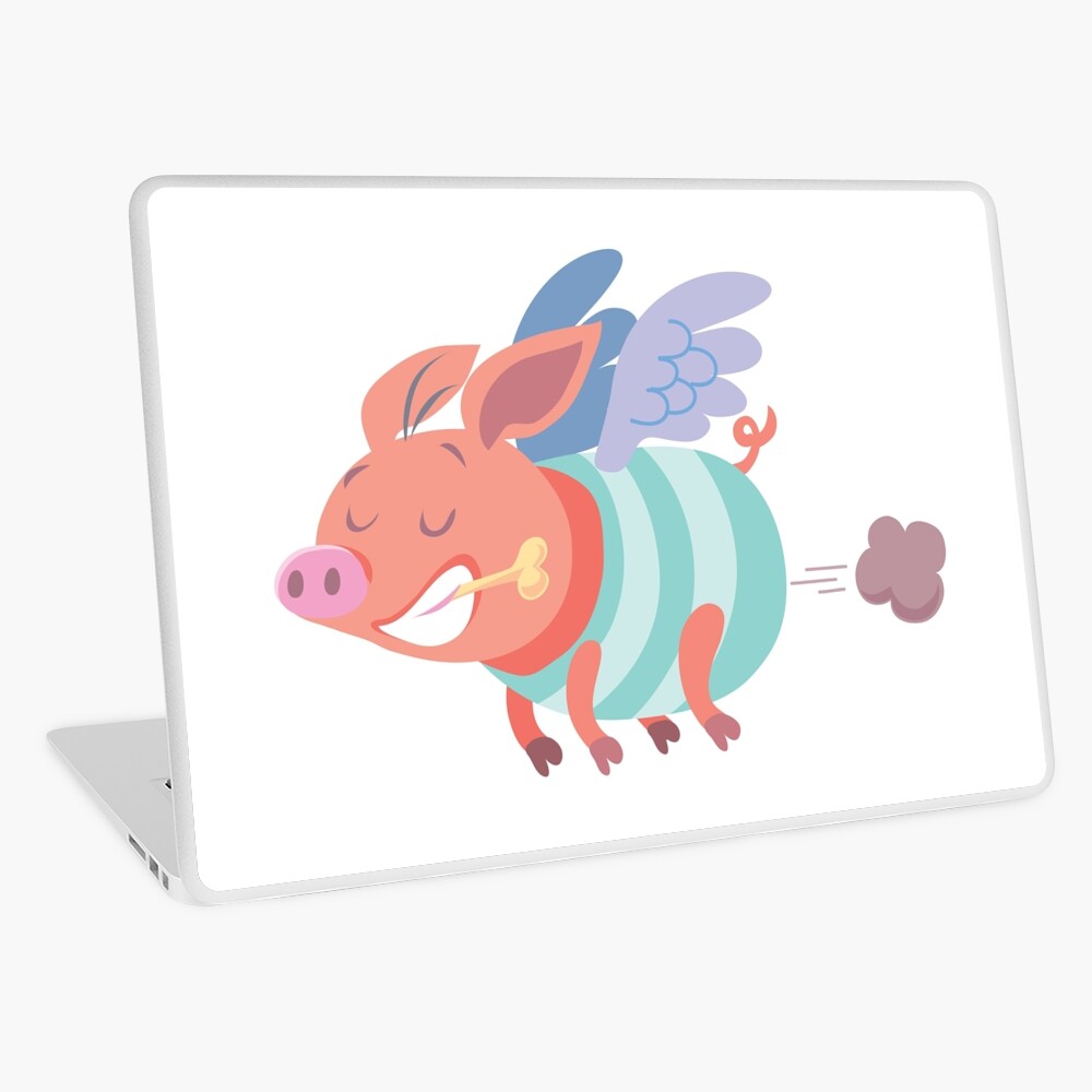 flying pig farts Laptop Skin