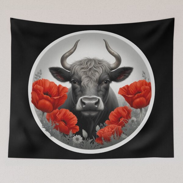 Item preview, Camargue bull and poppies designed and sold by Astralia.