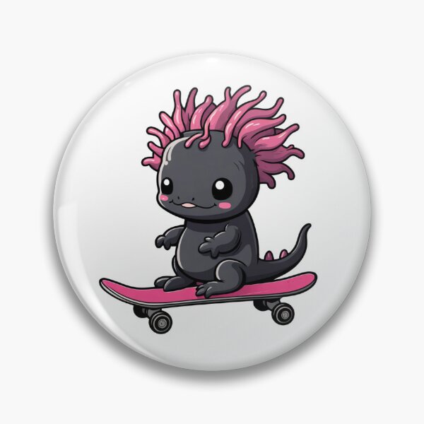 Item preview, Black Axolotl on Skateboard designed and sold by Roman-Designer.