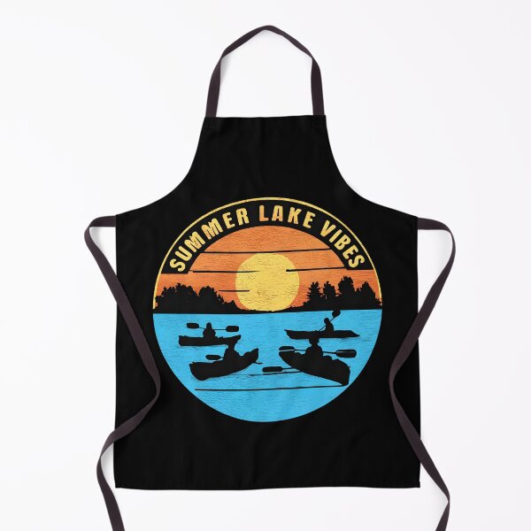 Item preview, Retro Round Graphic of Kayaks at Sunrise on Lake - "Summer Lake Vibes" designed and sold by BNCH44.