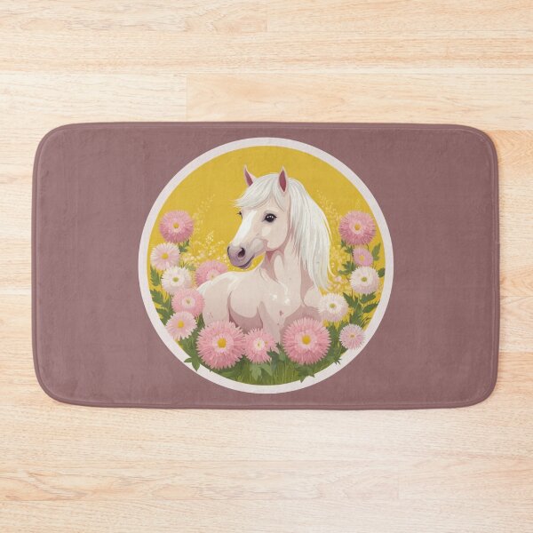 Item preview, White Camargue horse and flowers designed and sold by Astralia.