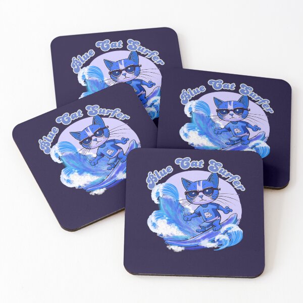 Item preview, Blue Cat Surfer designed and sold by Tripp Art Studio.