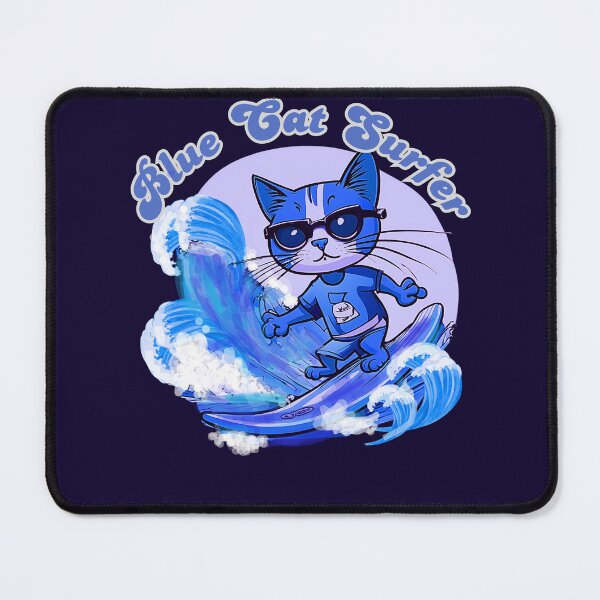 Item preview, Blue Cat Surfer designed and sold by Tripp Art Studio.