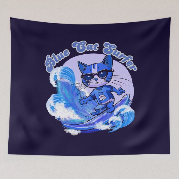 Item preview, Blue Cat Surfer designed and sold by Tripp Art Studio.