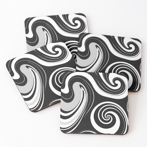 Item preview, Groovy Retro Liquid Swirl Fluid Wavy  Pattern Black designed and sold by Prints and Lifestyle.