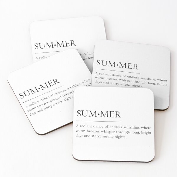 Item preview, Definition of Summer - Is the radiant dance of endless sunshine, where warm breezes whisper through long, bright days and starry serene nights. | Minimalist Summer Text designed and sold by Lucesco.