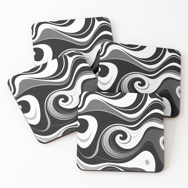 Item preview, Colorful Retro Liquid Swirl Fluid Wavy  Pattern Black designed and sold by Prints and Lifestyle.