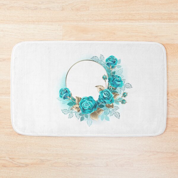 Item preview, Round frame with turquoise roses designed and sold by Blackmoon9.
