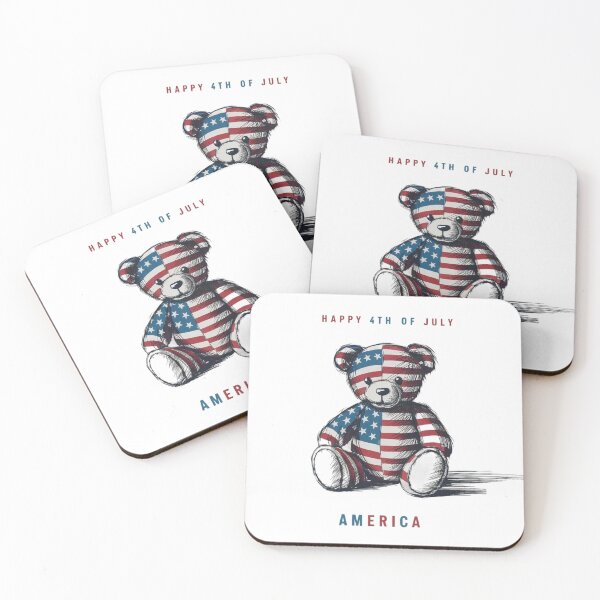 Item preview, 4th of July Distressed American Flag Teddy Bear designed and sold by Lisa Pearlman.