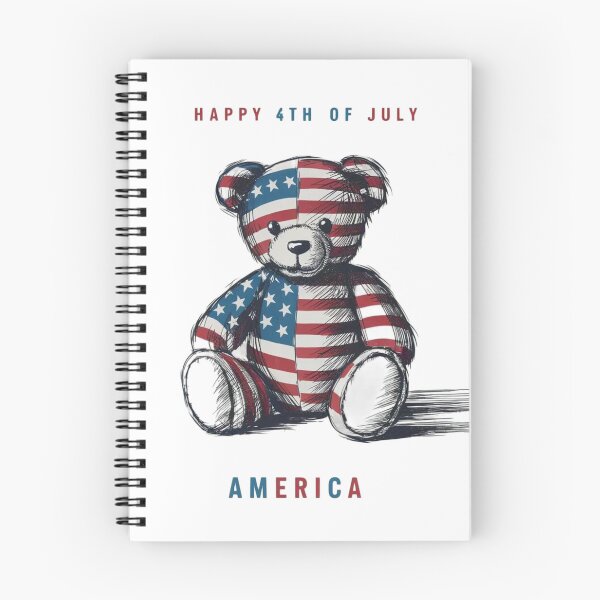 Aperçu de l'œuvre Ours en peluche drapeau américain en détresse du 4 juillet créée et vendue par Lisa Pearlman.