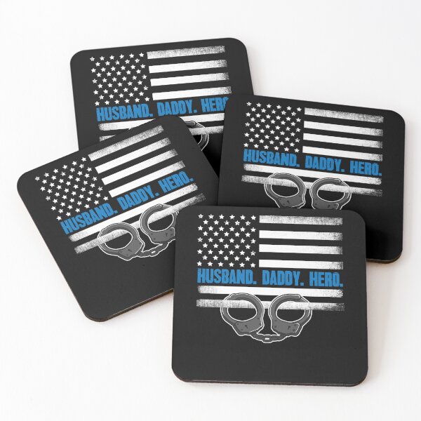 Item preview, Husband Daddy Hero American Flag Police designed and sold by Captain Mood.