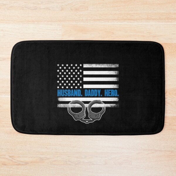 Item preview, Husband Daddy Hero American Flag Police designed and sold by Captain Mood.