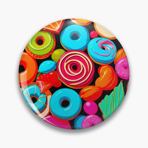 Item preview, Cartoon Donut Collage Pattern designed and sold by GrizzlyCollective.