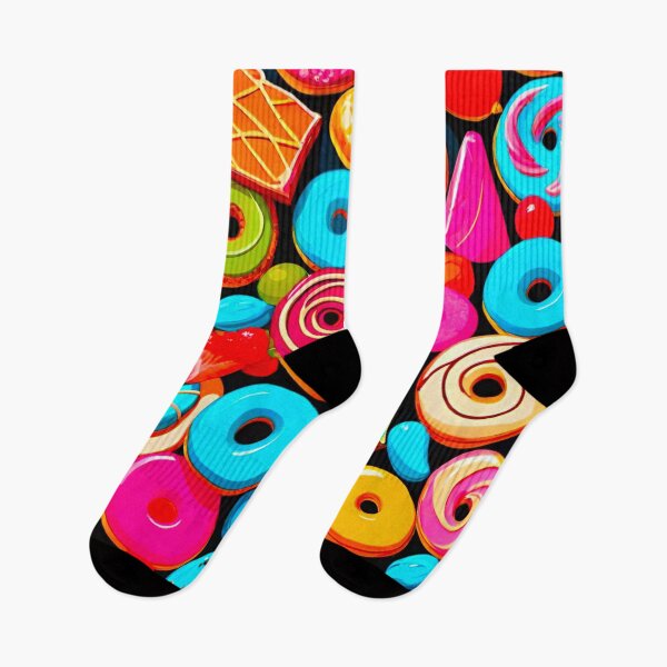 Item preview, Cartoon Donut Collage Pattern designed and sold by GrizzlyCollective.