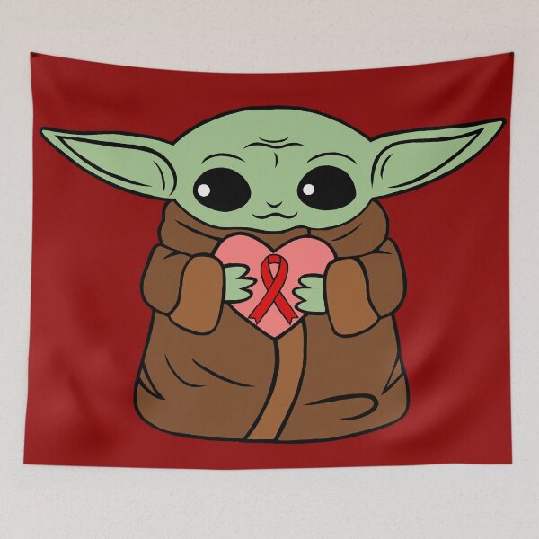 Item preview, Baby Green Alien Holding An Awareness Ribbon Heart (Red) designed and sold by CaitlynConnor.