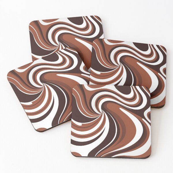 Item preview, Groovy Retro Liquid Swirl Fluid Wavy  Pattern  Dark Auburn designed and sold by Prints and Lifestyle.