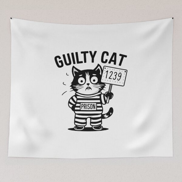 Item preview, Guilty Cat Mugshot designed and sold by Colorful-Garden.