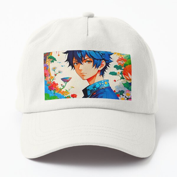 Item preview, Jeune homme animé japonais entouré de fleurs designed and sold by GrizzlyCompany.