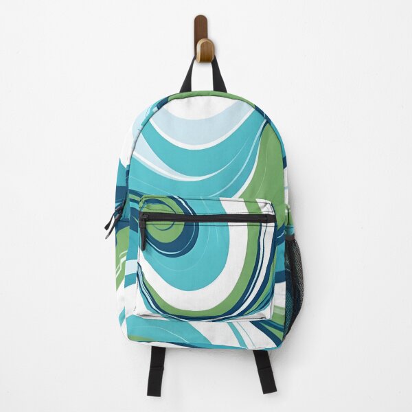 Item preview, Groovy Retro Liquid Swirl Fluid Wavy Pattern Aquamarine, Green designed and sold by Prints and Lifestyle.