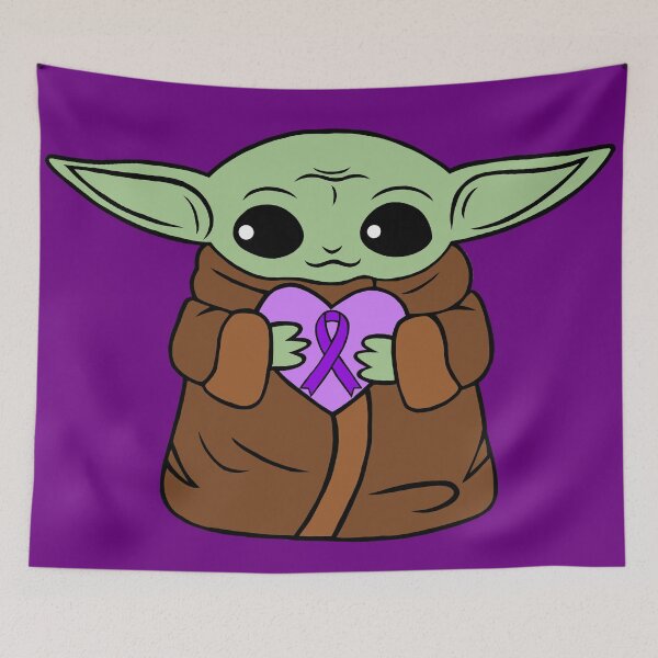 Item preview, Baby Green Alien Holding An Awareness Ribbon Heart (Purple) designed and sold by CaitlynConnor.
