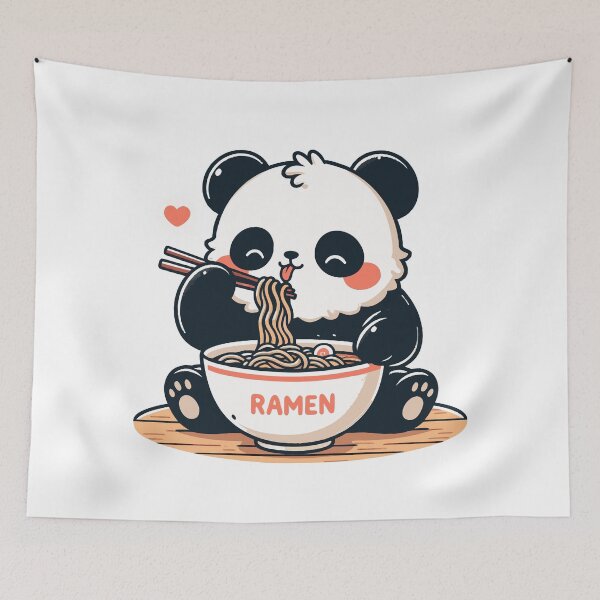 Item preview, Cute Panda Eating Ramen designed and sold by Designowner.