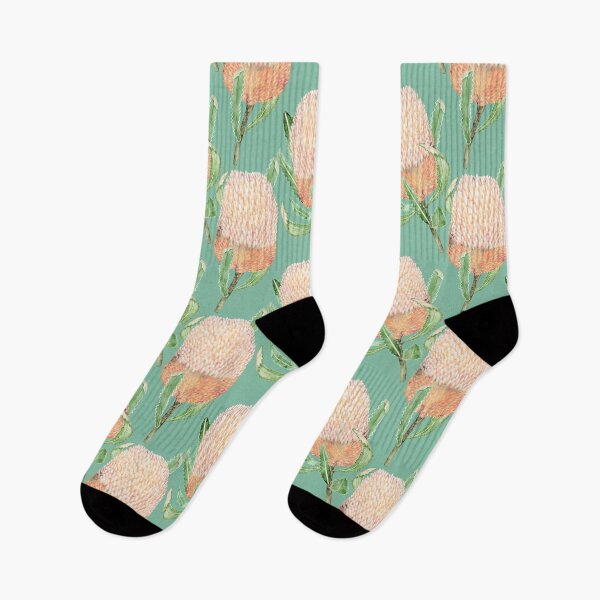 Item preview, Romantic Summer Banksia Pastel Orange and Mint designed and sold by Sketchbook Designs.