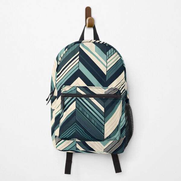 Item preview, Chevron patterns in dark teal and light mint contemporary style designed and sold by BlackCatspet1.