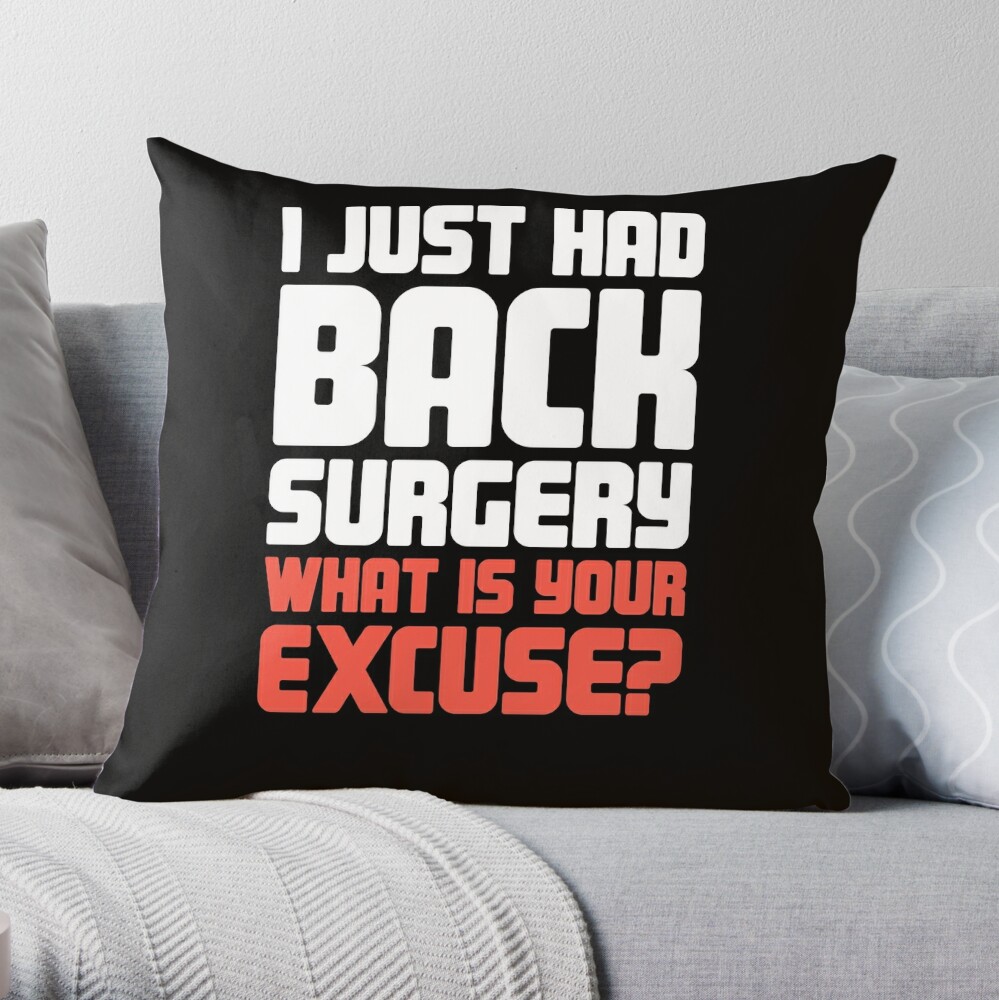 Spine Surgery Recovery Spinal Fusion Back Get Well Throw Pillow