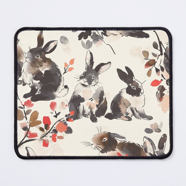 Item preview, Japanese ink bunny pattern designed and sold by LittleNippon.