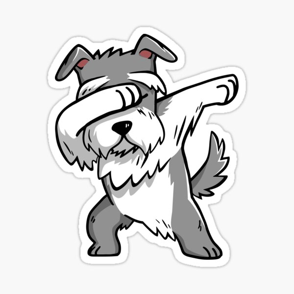 Dabbing Schnauzer Pegatina