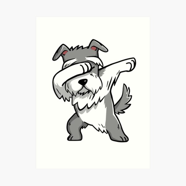 Dabbing Schnauzer Art Print