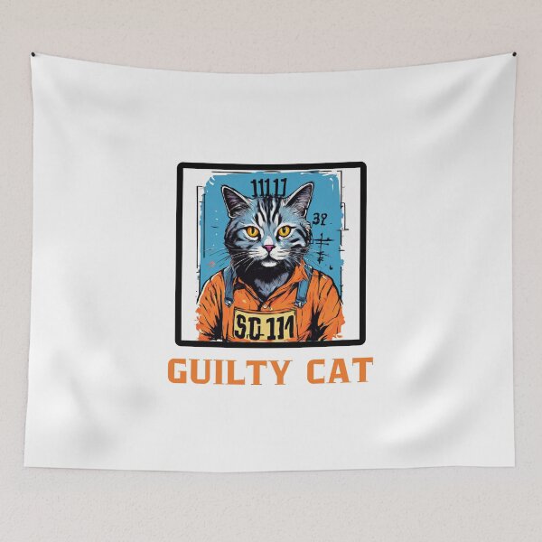 Item preview, Guilty Cat Mugshot designed and sold by Colorful-Garden.