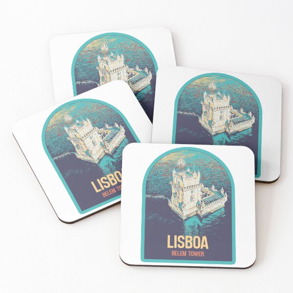 Item preview, Lisbon Belem Tower Aerial View Illustration | Portugal Landmark Art designed and sold by Lemomo-artworks.