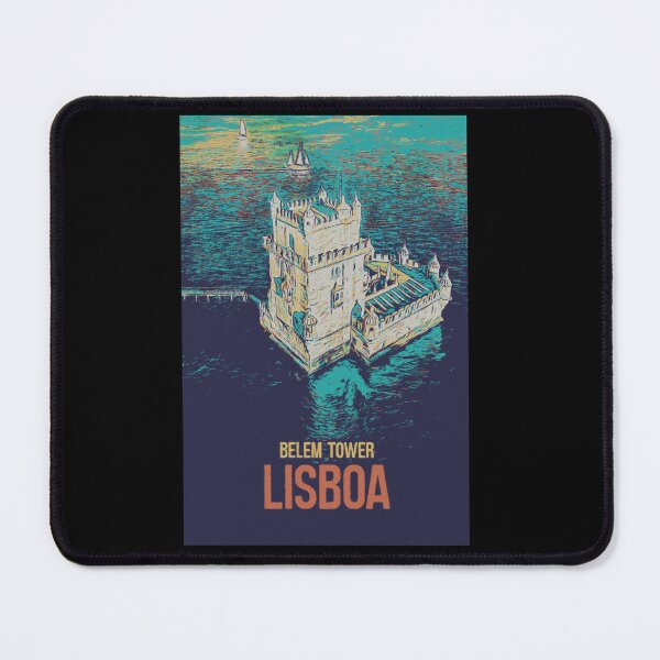 Item preview, Lisbon Belem Tower Aerial View Illustration | Portugal Landmark Art designed and sold by Lemomo-artworks.