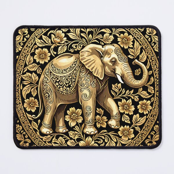 Item preview, Beautiful elephant and golden flowers designed and sold by Artchara..