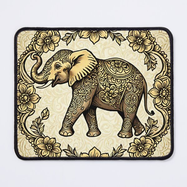 Item preview, Beautiful elephant and golden flowers designed and sold by Artchara..