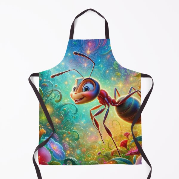 Item preview, Cheerful Cartoon Ant in a Vibrant Fantasy Garden designed and sold by Sillytoe.