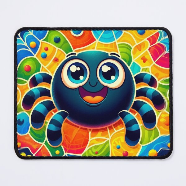 Item preview, Happy Cartoon Spider in a Colourful Web designed and sold by Sillytoe.