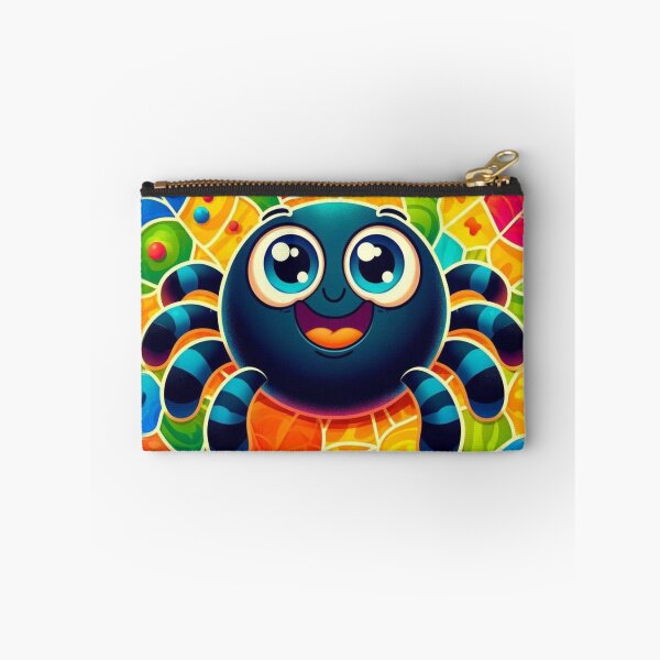 Item preview, Happy Cartoon Spider in a Colourful Web designed and sold by Sillytoe.