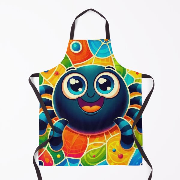 Item preview, Happy Cartoon Spider in a Colourful Web designed and sold by Sillytoe.