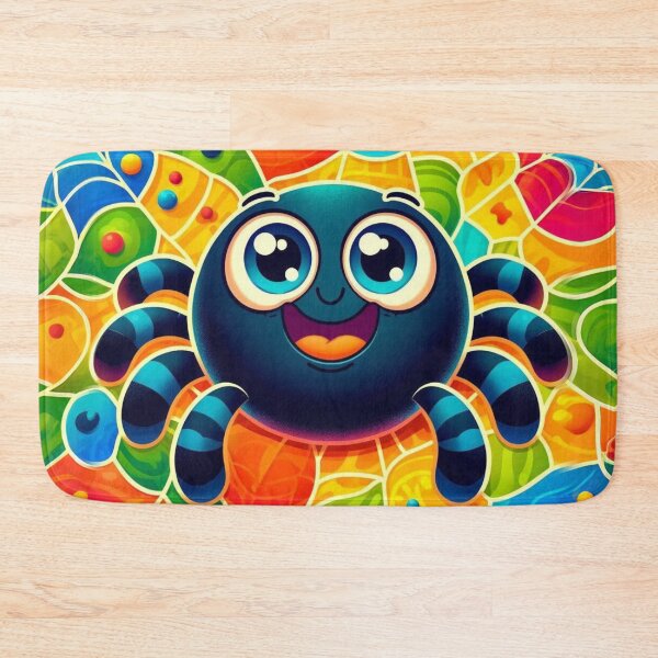 Item preview, Happy Cartoon Spider in a Colourful Web designed and sold by Sillytoe.